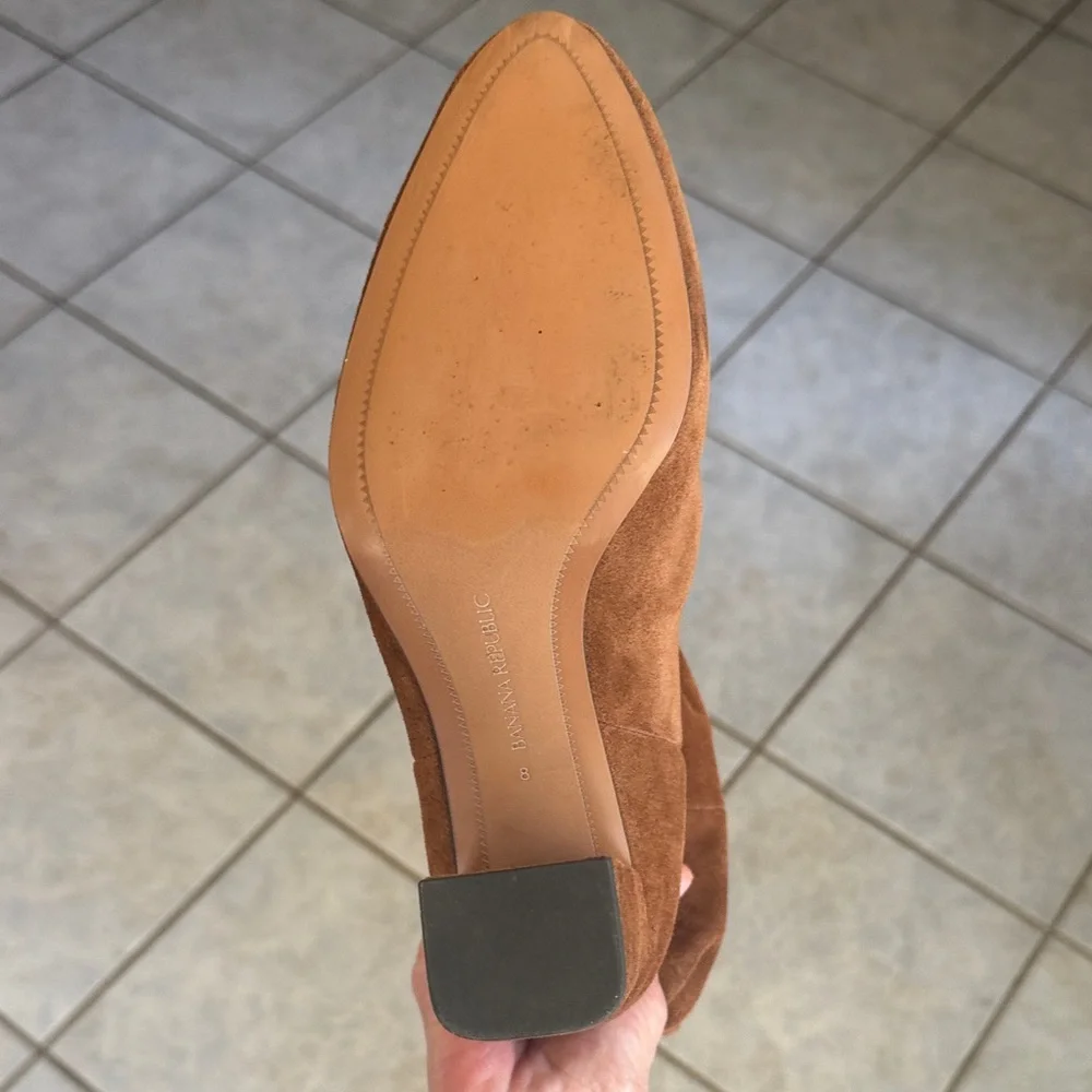 Banana Republic Suede Boots in Cognac Brown - Picture 3 of 6